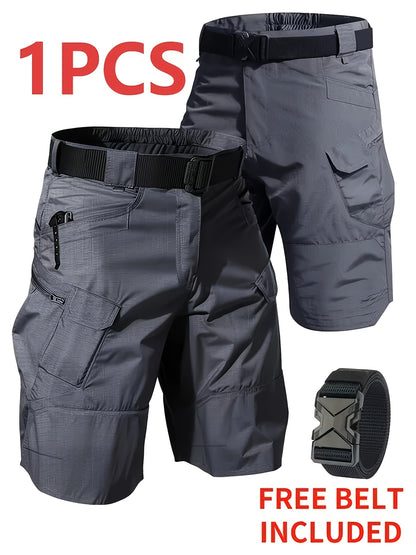 Men's Tactical Cargo Shorts - Casual Shorts - Lightweight Multi-pocket Outdoor Shorts, (Belt Included) Non-stretch Durable Fabric for Hiking, Camping, Fishing - Black Casual Style for Professionals And Outdoor Enthusiasts