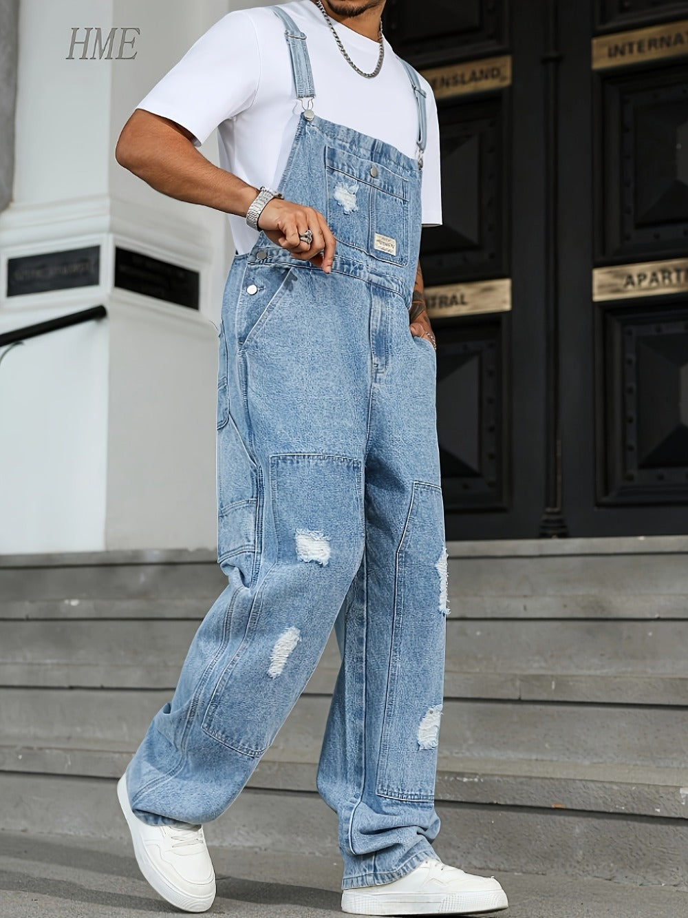 Men's Denim Overalls - Pocket Detail 907237