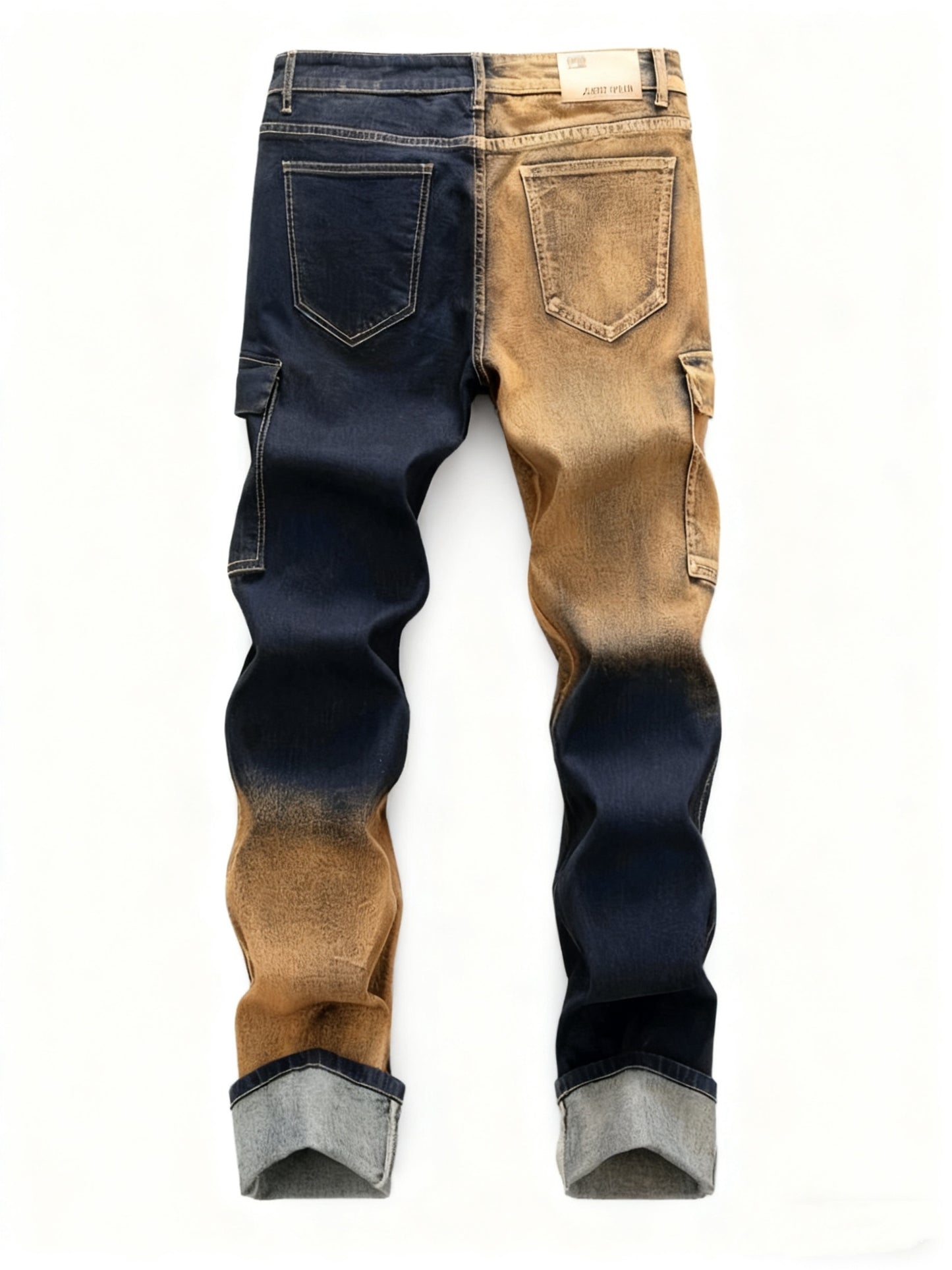 Y2K Street Style Versatile Jeans Mid-Rise Stretch Slim Fit Classic Five-Pocket Design, All-Season Wear, Gradient Multi-Pocket Jeans