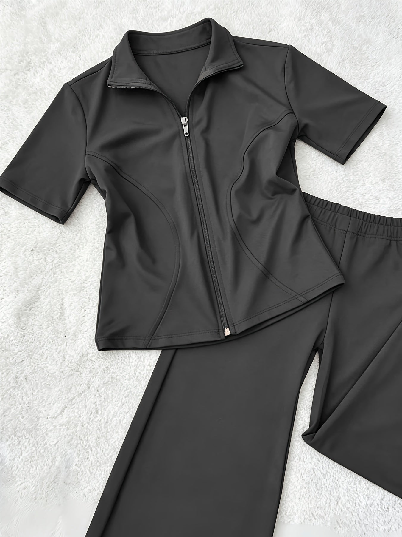 Women's Grey Polyester V-Neck Pants - product view 11