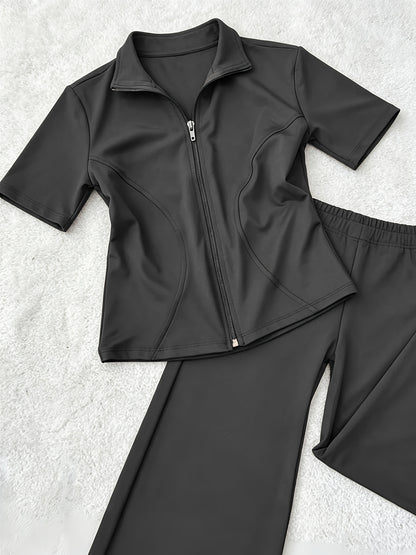Women's Grey Polyester V-Neck Pants - product view 11