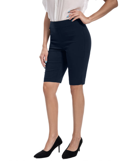 Women'S Petite SizePull-On Dress Shorts W/D-Ring, Work & Office Casual