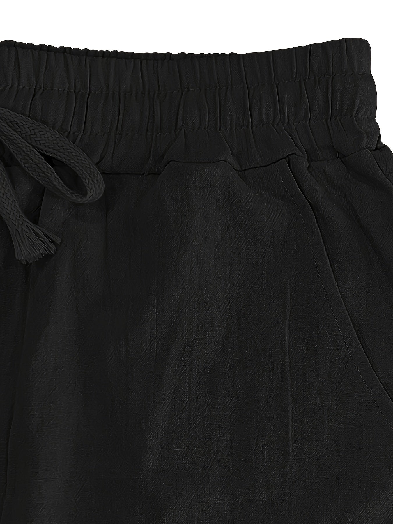 Men'S Spring/Summer Thin Breathable Casual Pants, Loose Fit, Solid Color, Drawstring Wide-Leg Trousers