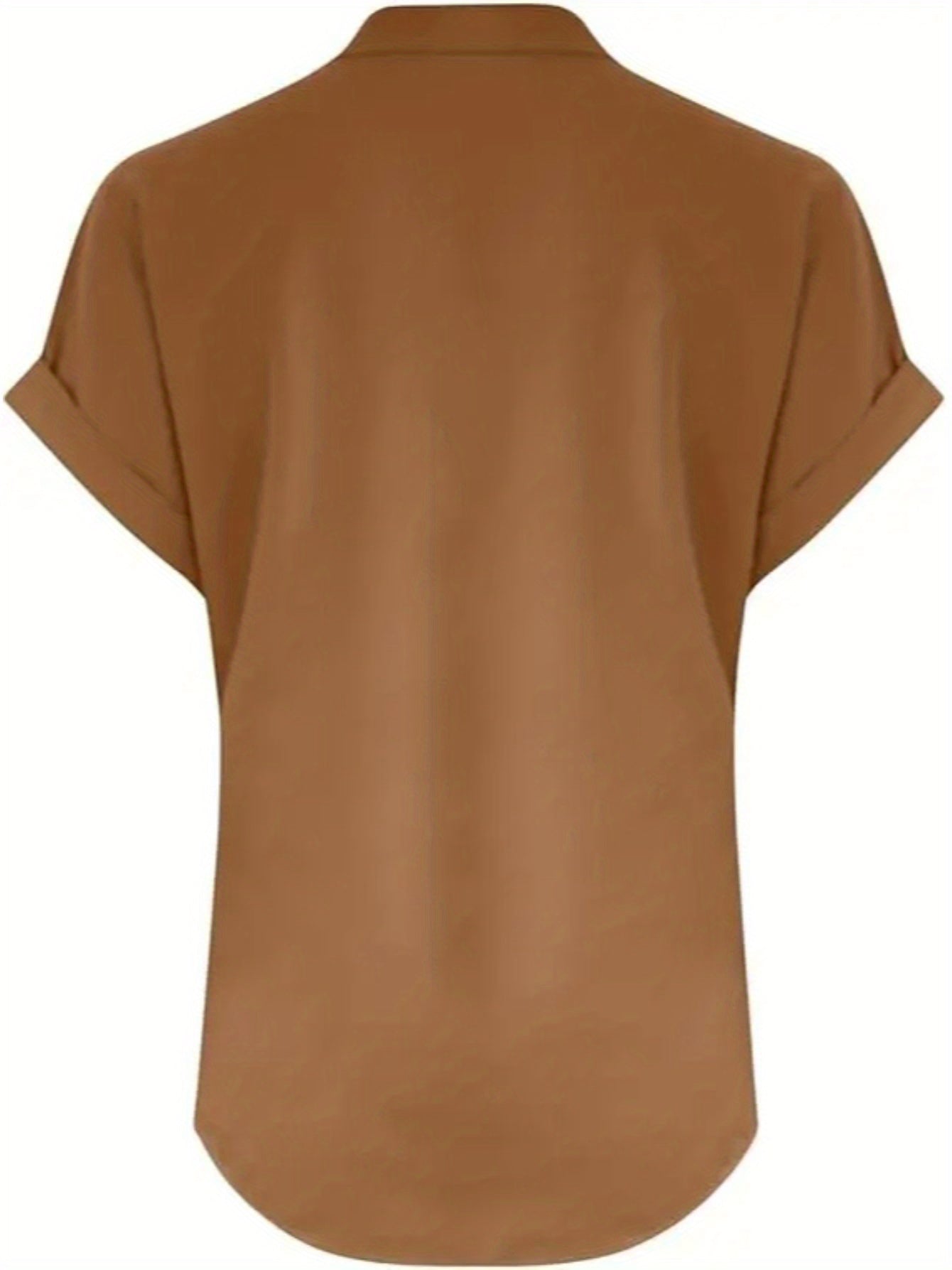 ZOELNIC Women's V-Neck Button-Front Placket T-Shirts - Short Sleeve Casual Summer Tops, Breathable Daily Wear Shirts Suitable for Spring/Summer, Solid Color Casual Wear, Machine Washable (No)