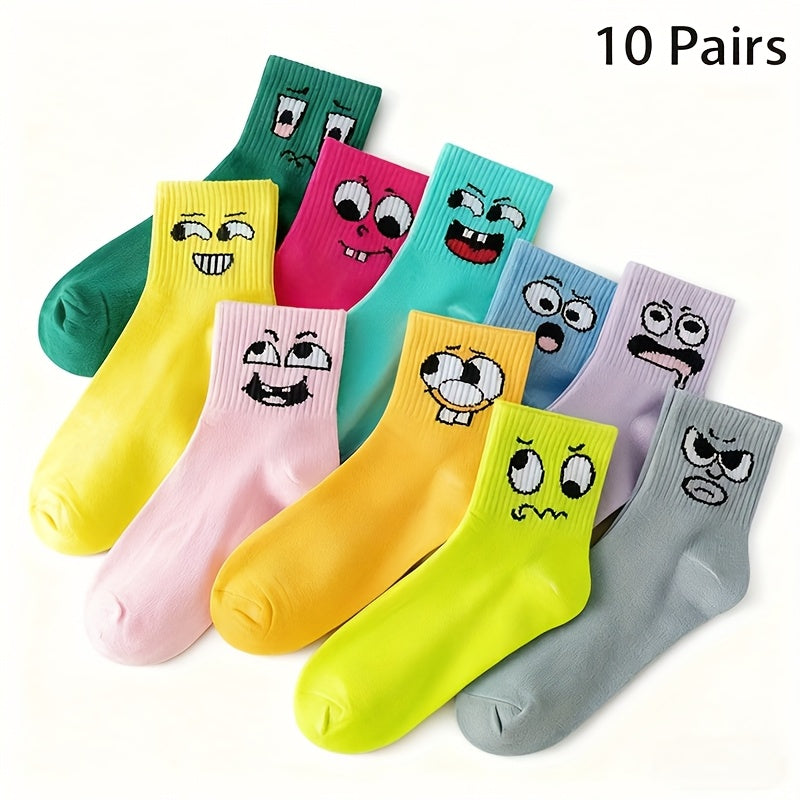 10 Pairs Of Funny Candy Colored Cylindrical Socks Cute Cartoon Expression Socks - product view 2