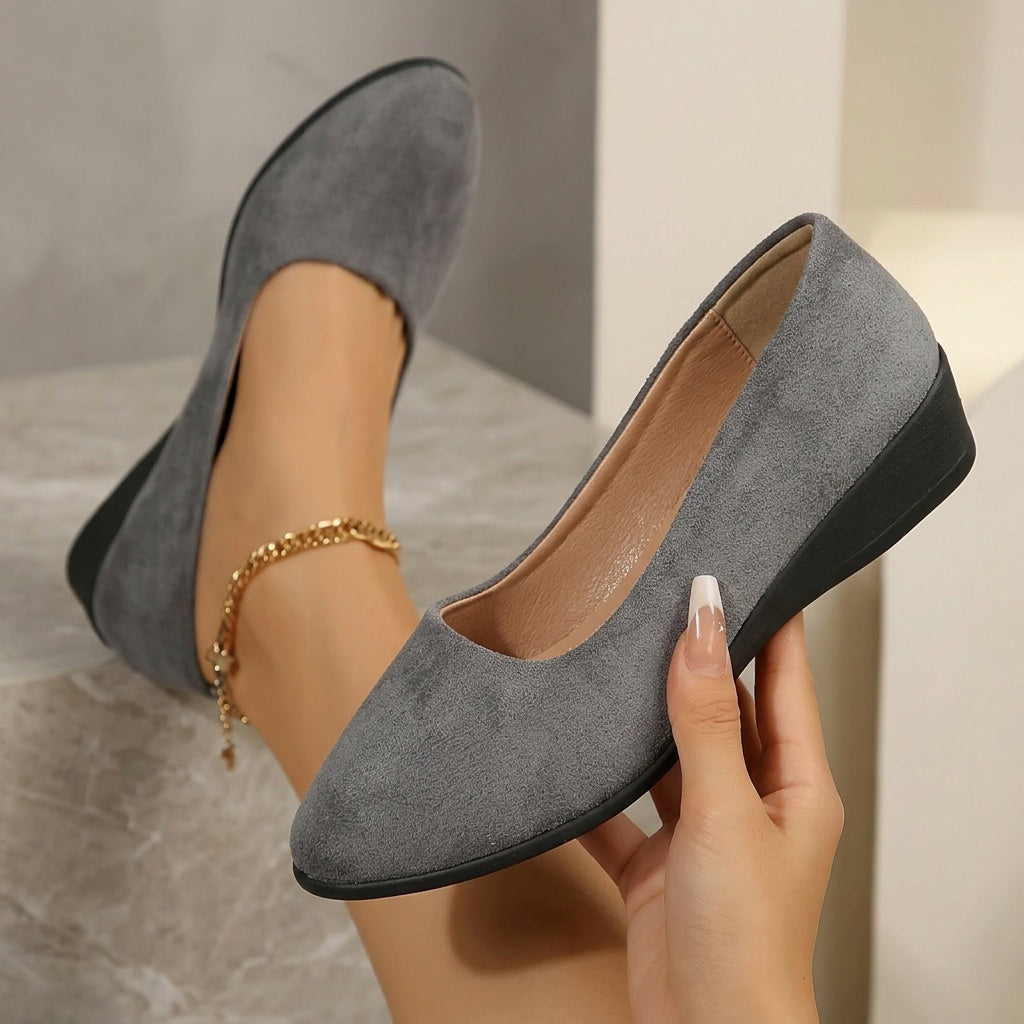 European And American Women'S Plus Size Casual Flat Bean Shoes For Spring, Summer, Autumn, Pointed Soft Sole For Wearing On The Outside, Shallow Mouth Single Shoe For Women