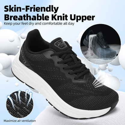 Men's Wide-Width Mesh Sneakers - Memory Foam Cushioned Insole