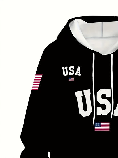 2pcs Set, Discount, Black Vintage Letter Print, Men's 2pcs Set, Casual Crew Neck Long Sleeve Hoodie and Sweatpants Set, Suitable for Winter and Autumn, Sportswear Set