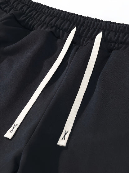 3pcs Men's Spring & Autumn Regular Fit Solid Drawstring Sweatpants with Pockets - Ideal for Outdoor Sports & Casual Wear