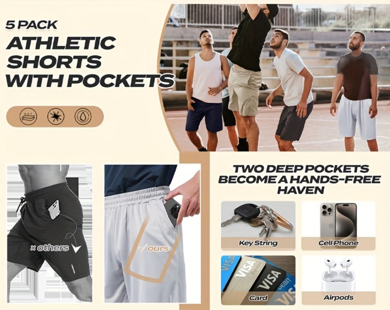 Men's Swim Shorts - Quick-Dry 5