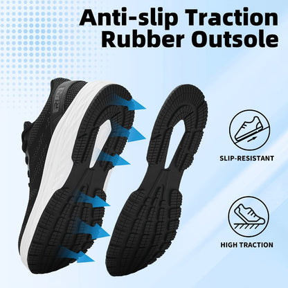 Men's Wide-Width Mesh Sneakers - Memory Foam Cushioned Insole