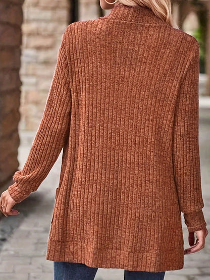 Women's Chic Office to Party Cardigan - Long Sleeve Open Front Jacket, Machine Washable Fall/Winter Coat with, Elegant Everyday Outerwear for Women