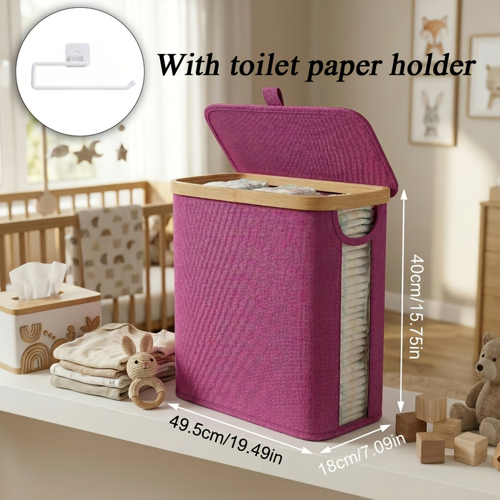 Foldable Bamboo Storage Organizer - Water-Resistant Space-Saving Design