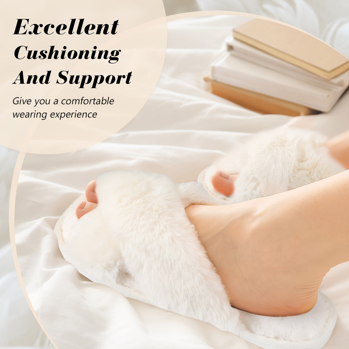 6 Pairs Wedding Bridesmaid Slippers Women Fluffy Open Toe Slippers Fuzzy Plush House Slippers For Bridal Party