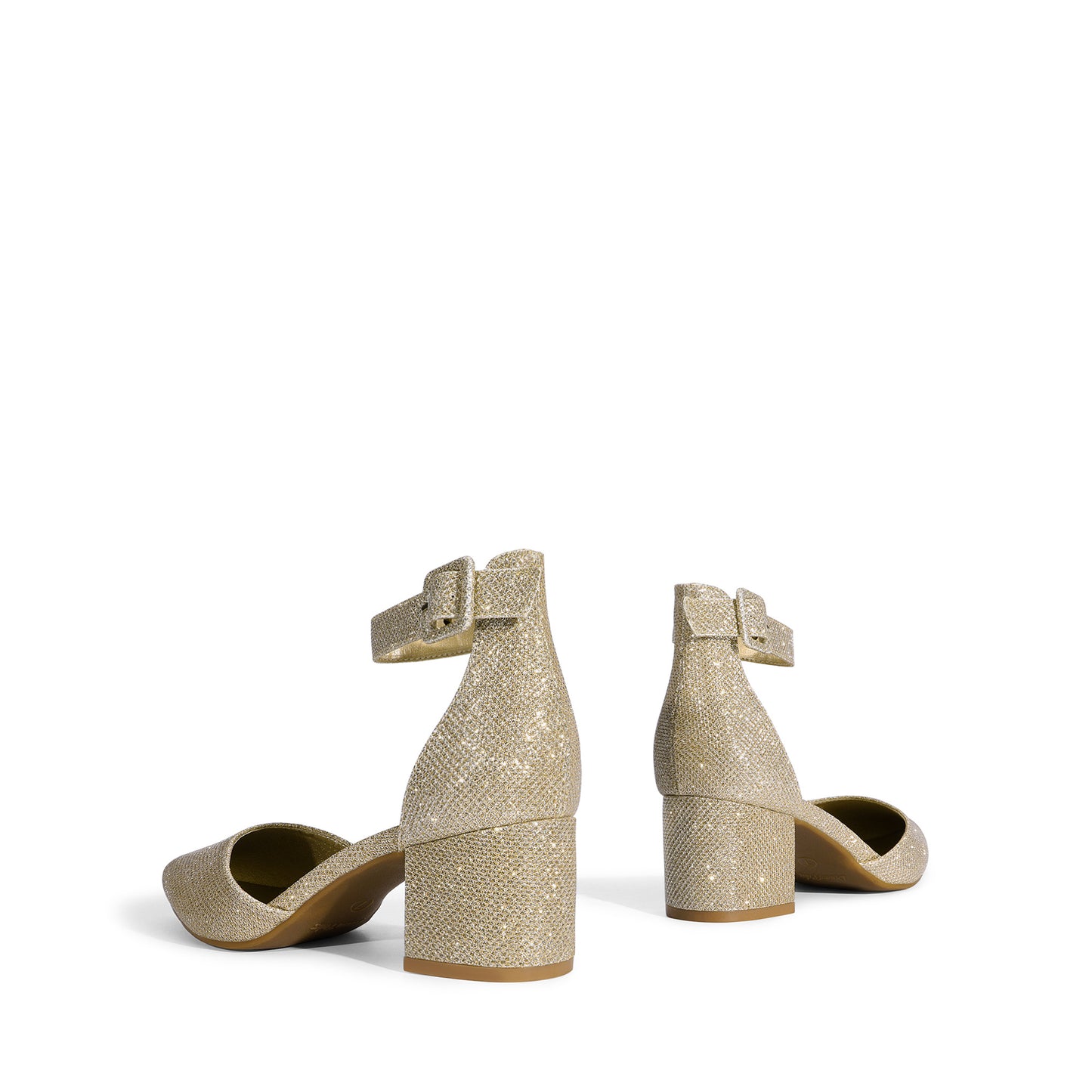 Pointed Toe Low Chunky Heels Pump Shoes Women Pumps with Ankle Strap