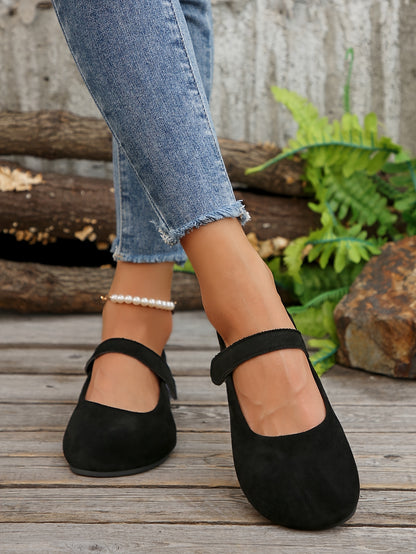 New Spring And Autumn Women's Velvet Shallow Mouth Elastic Round Head Flat Matching Shoes, Suitable for Work, Leisure, Vacation And Home Use, Women Shoes
