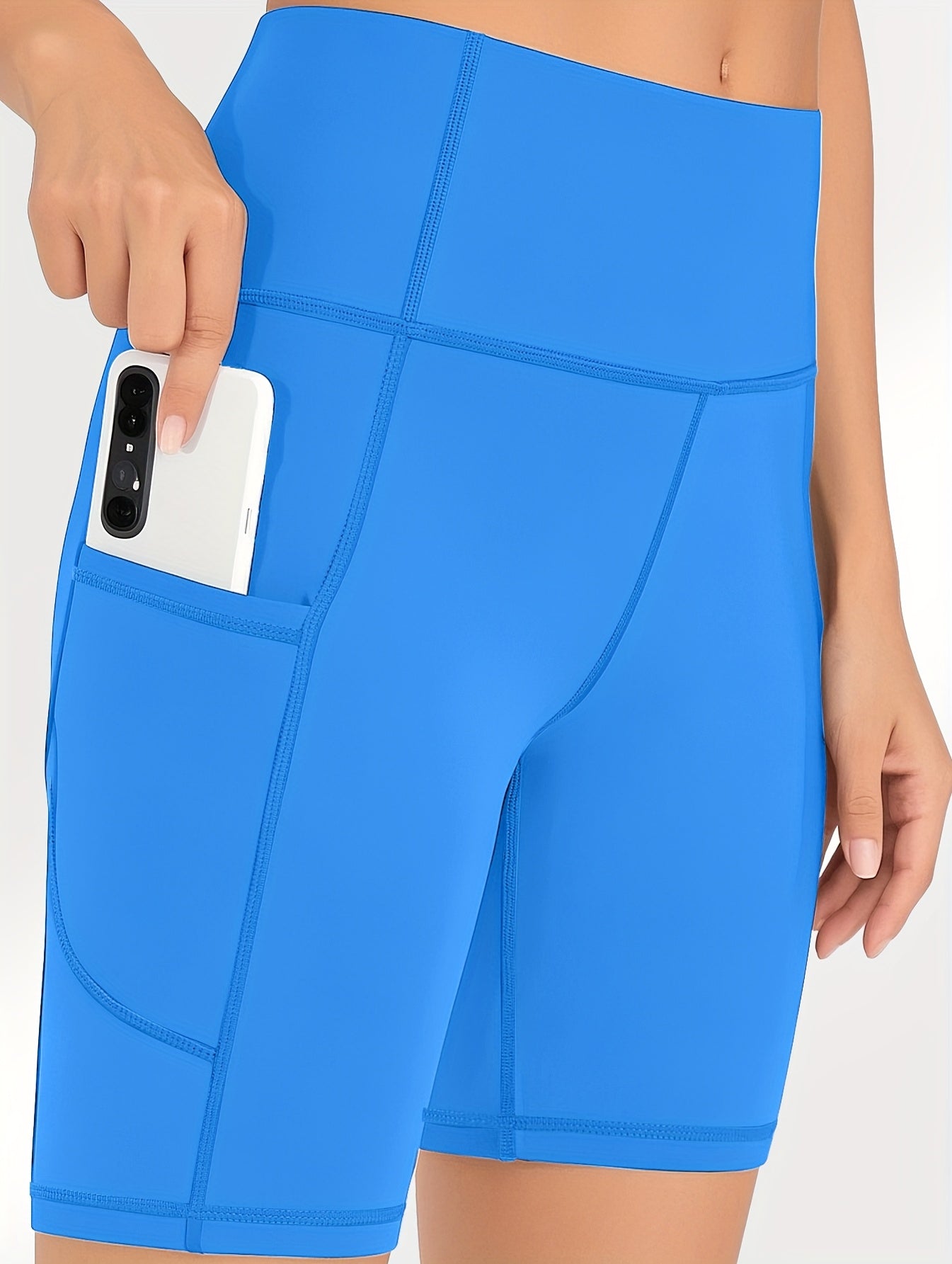 5pcs Set Of Large Sports Shorts For Women, Fashionable Casual Shorts, High Waist High Stretch Yoga Shorts, 5-inch Shorts With Phone Pocket