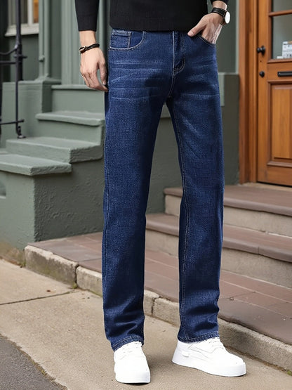 Men's Relaxed Fit Jeans - Classic Wash Clean Finish Travel 213349