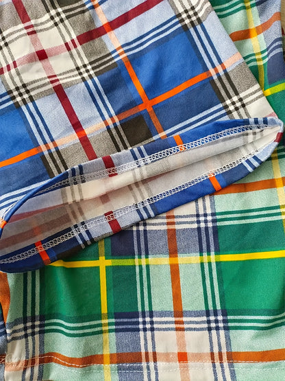 Men'S 4-Pc Plaid Boxer Shorts, Soft, Breathable, Random Colors, Casual Loose Fit Underwear Boxer Shorts