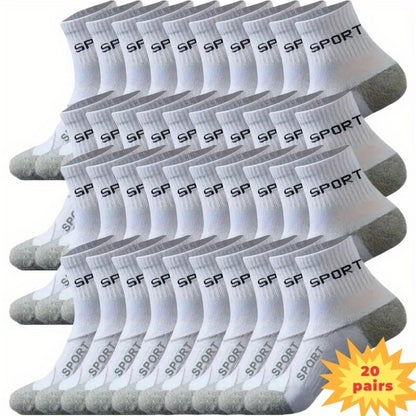 Men's Athletic Socks - 20-Pair Pack