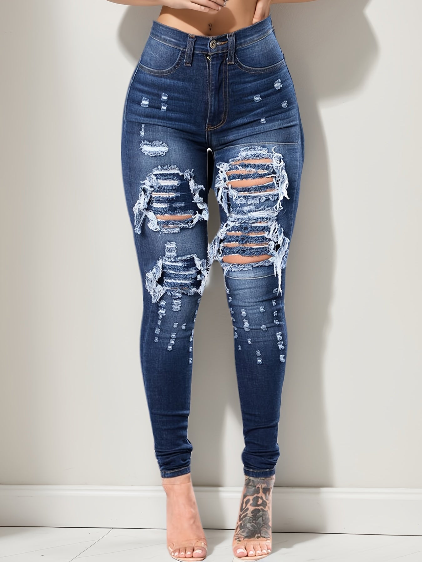 Tight Jeans with a High Waist And High Stretch, Perfect for Casual Wear And Daily Use, Designed for Women