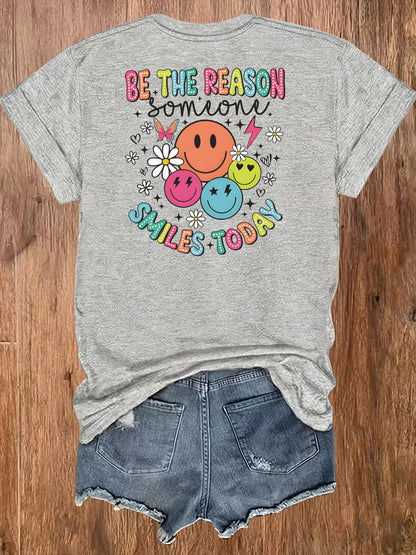 Women'S Casual Sports T-Shirt | Fun smiling Face Design, Lightweight & Breathable Fabric, Perfect For Beach And Park Outings - A Versatile And Trendy Addition To Your Wardrobe For Endless Joyful Adventures