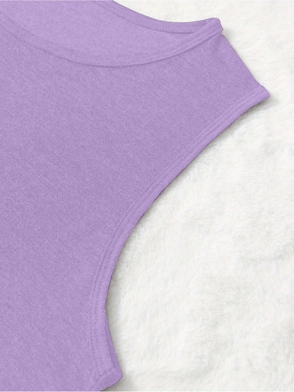 Light Grey Polyester Printed V-Neck Tank Top - product view 18