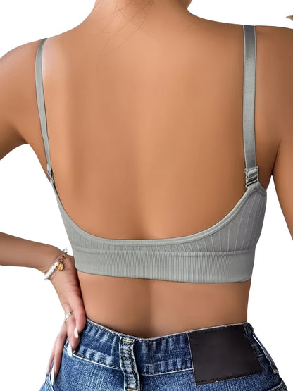 6pcs Women's U Back Sports Bra with Adjustable Straps And Removable Padded Bra