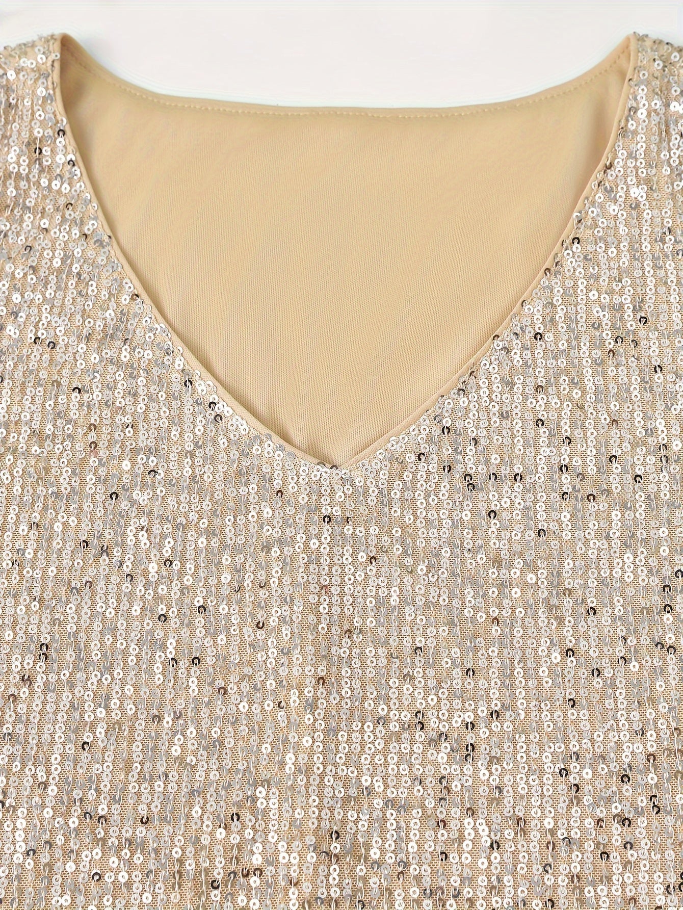 Sparkling Sequin V-Neck Sleeveless Top, Elegant Casual Tank for Spring and Summer Wear