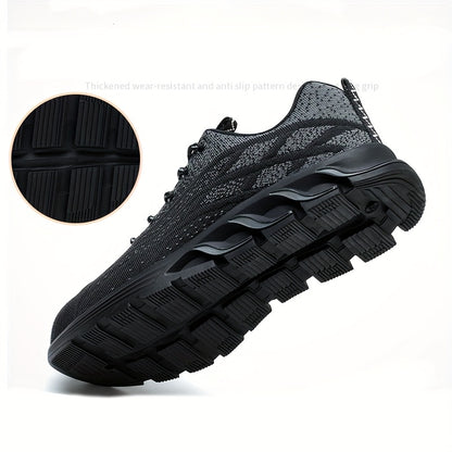 Rubber Sole Breathable Industrial Construction Protective Shoes Anti-smashing And Anti-piercing Steel Toe Shoes Men's Steel Toe Puncture Proof Anti-skid Work Steel Toe Anti-Puncture Breathable Lightweight Shoes Work Shoes