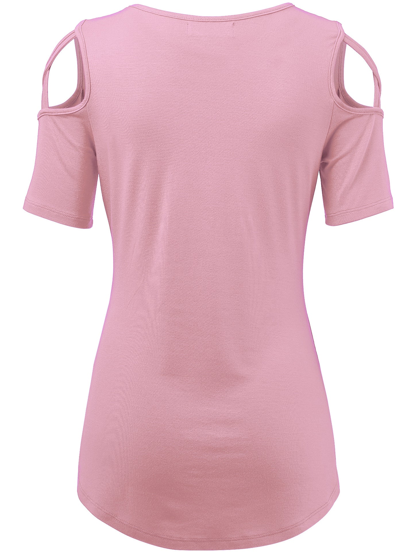 Women's Casual Open Strap Shoulder Short Sleeve Top