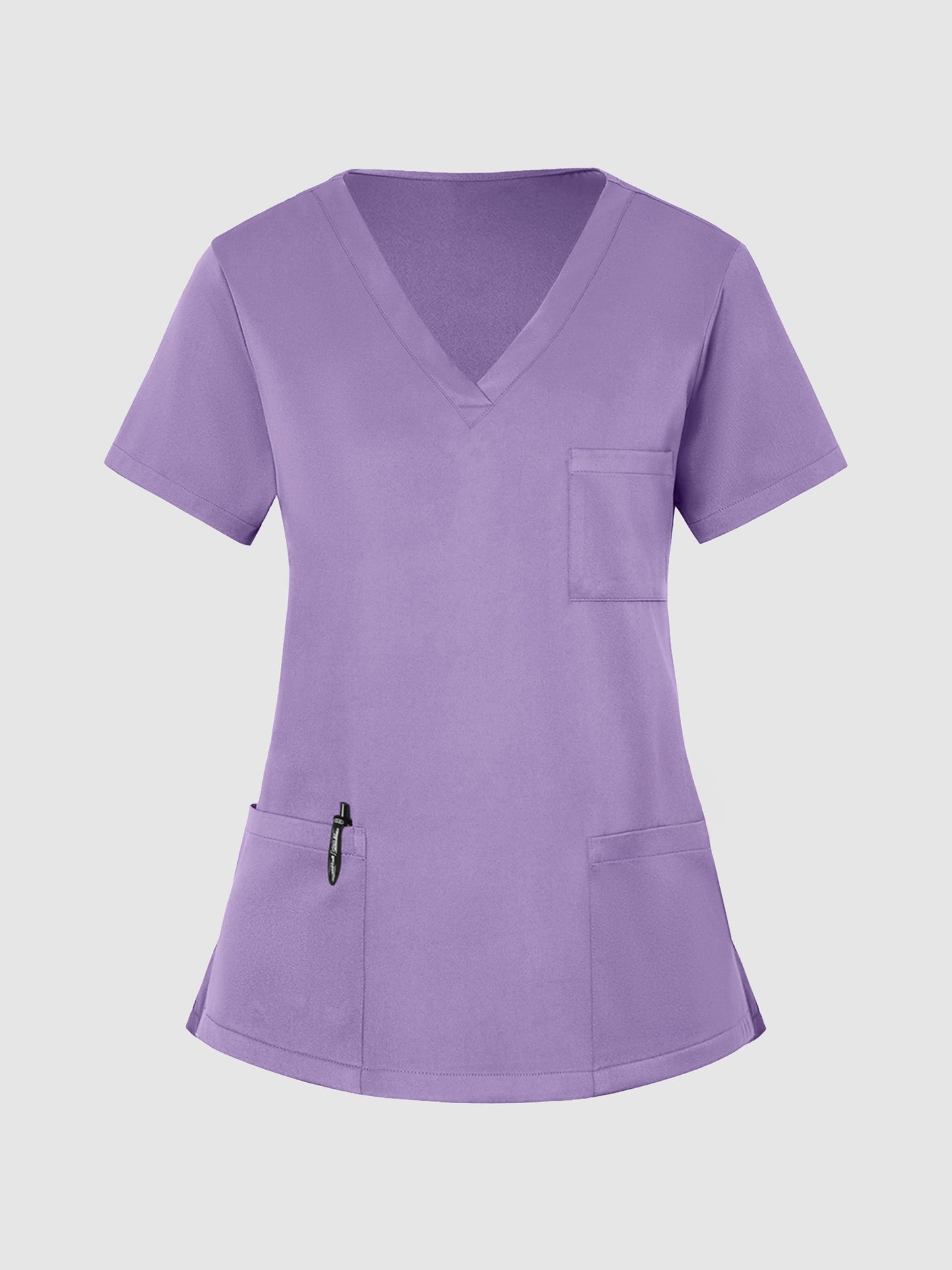 2pcs Set Of Women's V-neck Matte Breathable S Uniform Pocket Hand Washing Work Clothes Brush Hand Clothes Tying Feet Pants Set