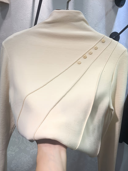 2024 Autumn/Winter New Half High Collar Double Sided Velvet Bottom Shirt for Women, Tailored And Versatile, Fashionable And Stylish Mid Neck T-shirt, Warm Top