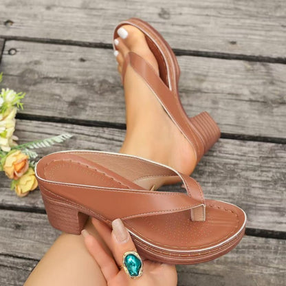 Women's Heeled Sandals - Slip-On for Everyday Wear
