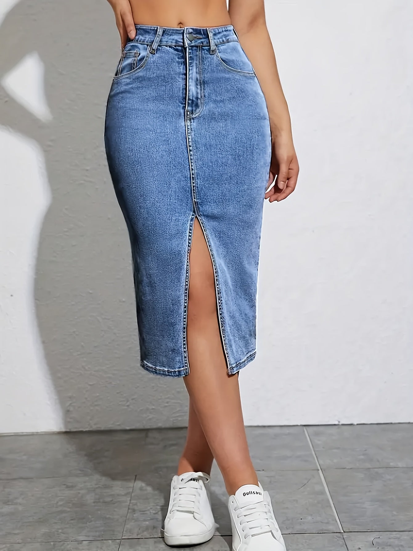 Women's Sky Blue Denim Skirt - product view 10