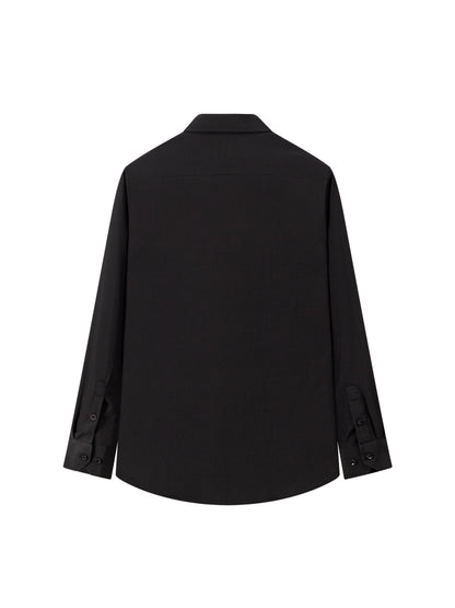 Men'S Long-Sleeve Shirt Made Of, Stretchy And Suitable for Business Attire, Wrinkle-Free Suit Shirt, Casual Short-Sleeve White Work Uniform