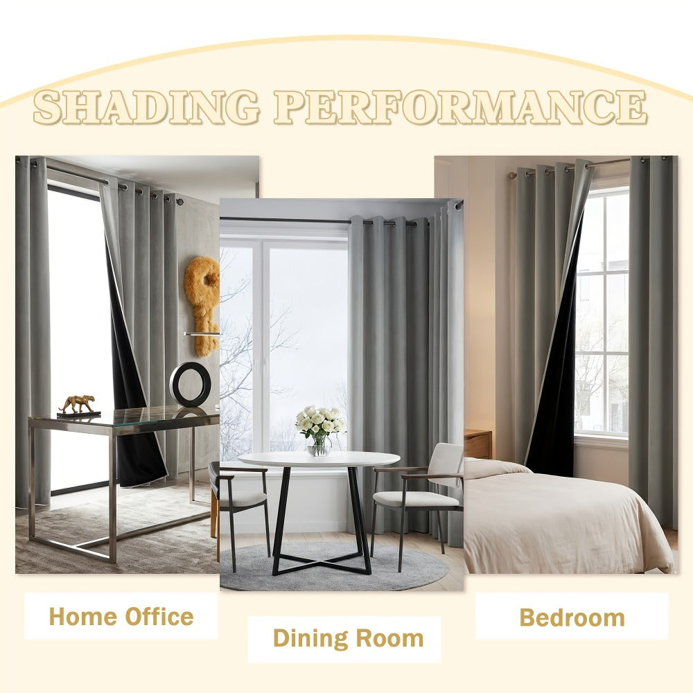4-Piece Blackout Curtain Panels - Thermal Lining for Bedroom Privacy