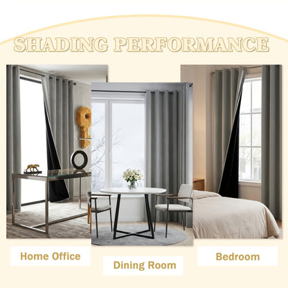 4-Piece Blackout Curtain Panels - Thermal Lining for Bedroom Privacy