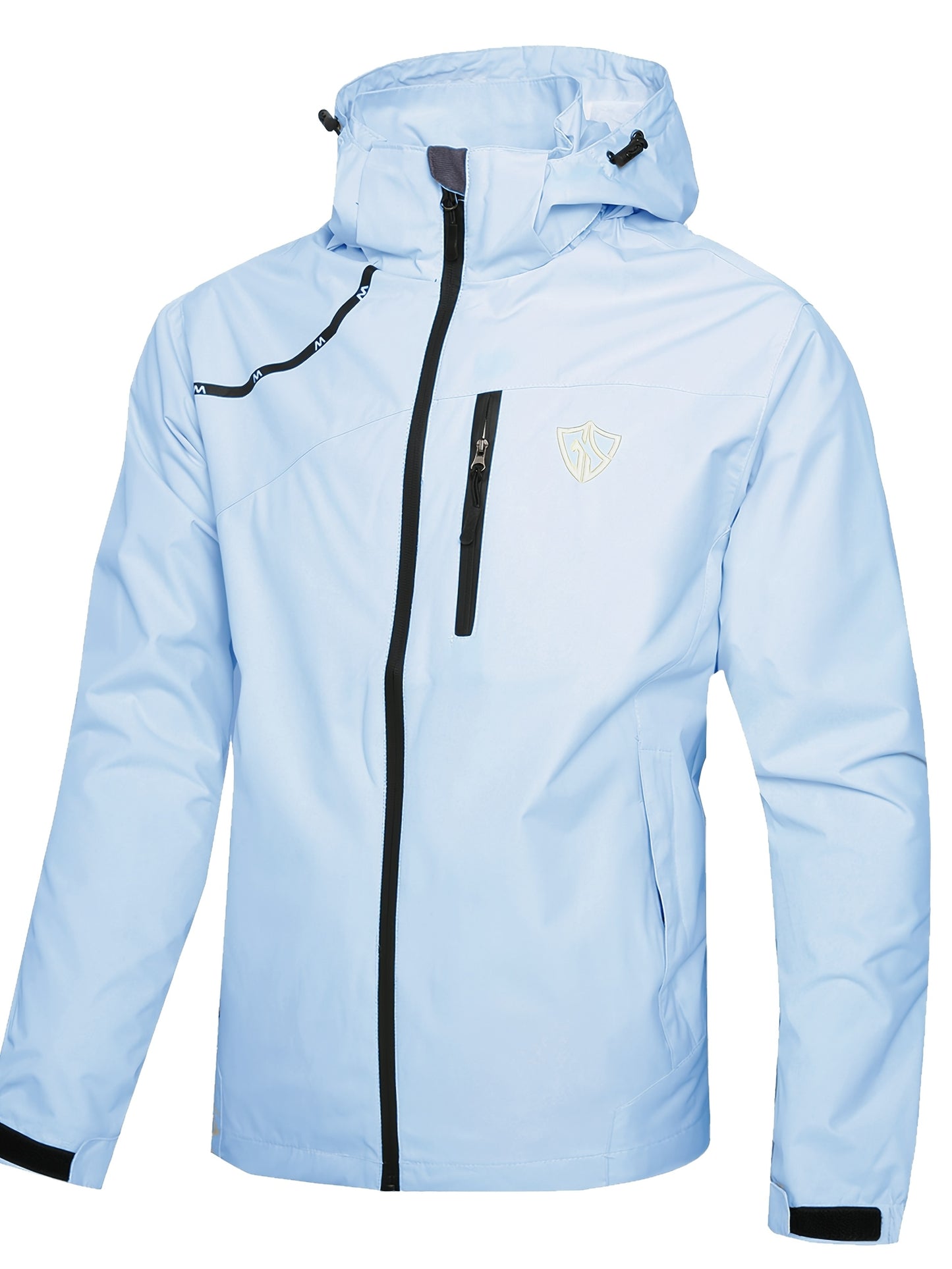 Men'S Rain Jacket Waterproof with Zipped Pockets Windproof Rain Jacket with Hooded