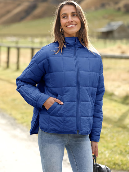 Buoniyk Women's Oversized Splice Quilted Lightweight Puffer Jacket Casual Padded Coat