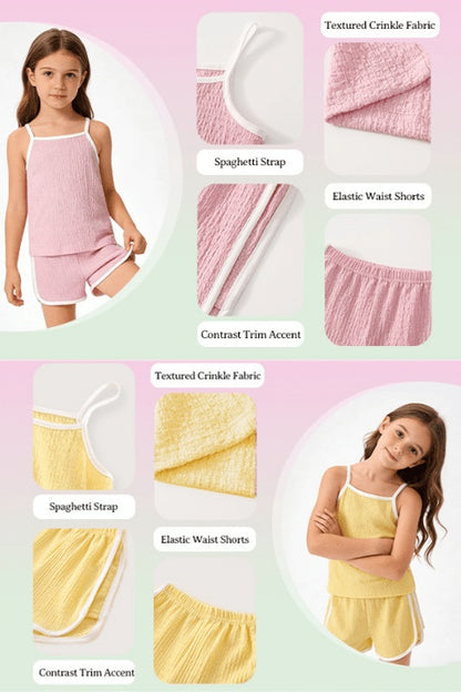 8pcs Girls Summer Camisole Vest 2pcs Tops + Pants Set Summer New Baby Thin Shorts Holiday Gift Party Girl's Clothes Children's Clothing, Perfect for Outdoor