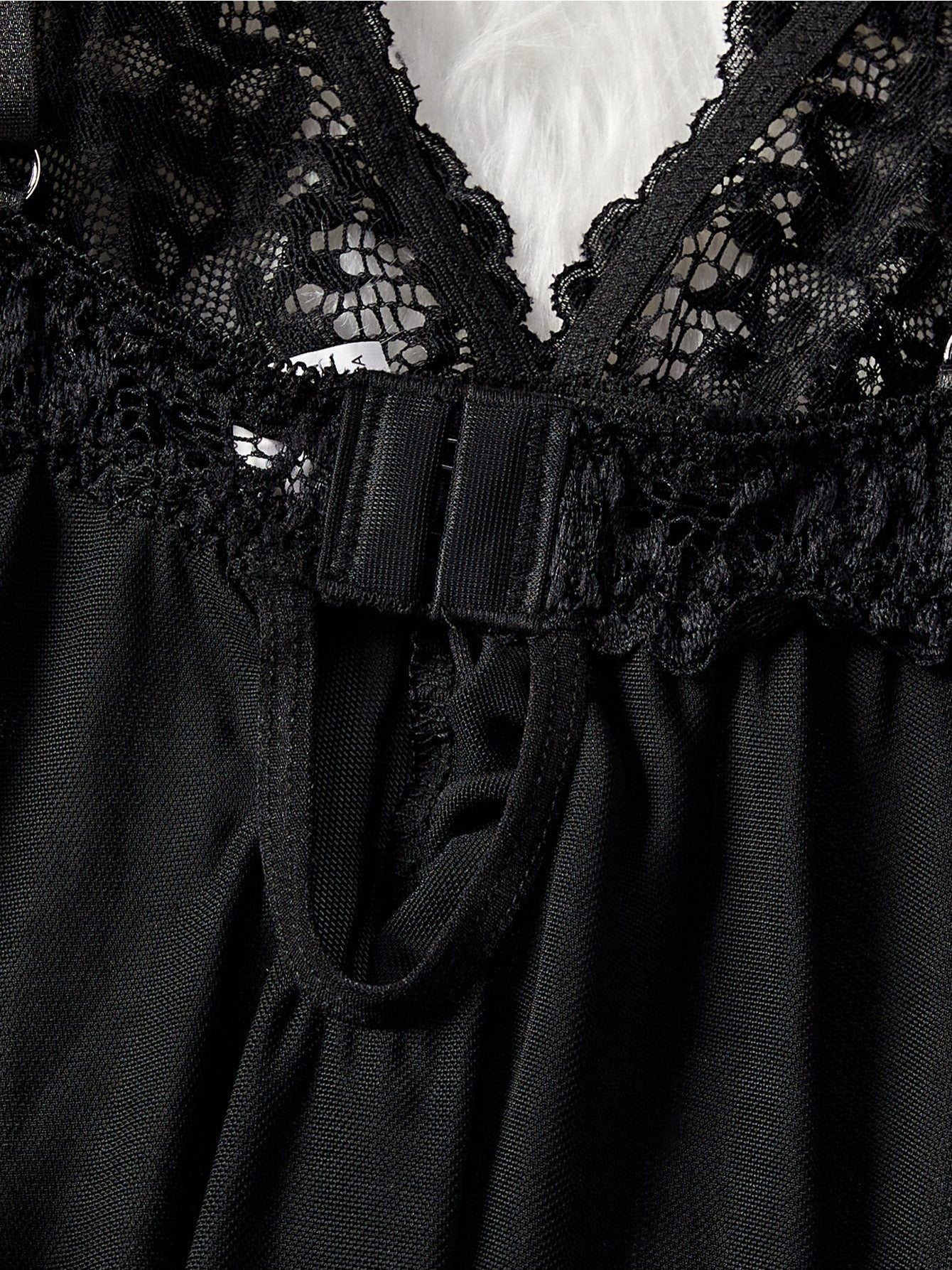 2pcs V-Neck Sexy Hot Contrast Lace Mesh Chemise Babydoll Naughty Lingerie Dress Set Nightwear Nightgown, All-Season Polyester Slip Dress Skimpy Clothes, Soft and Comfortable Sleepwear Intimate Apparel for Women, Christmas Gifts New Year Anniversay Dating