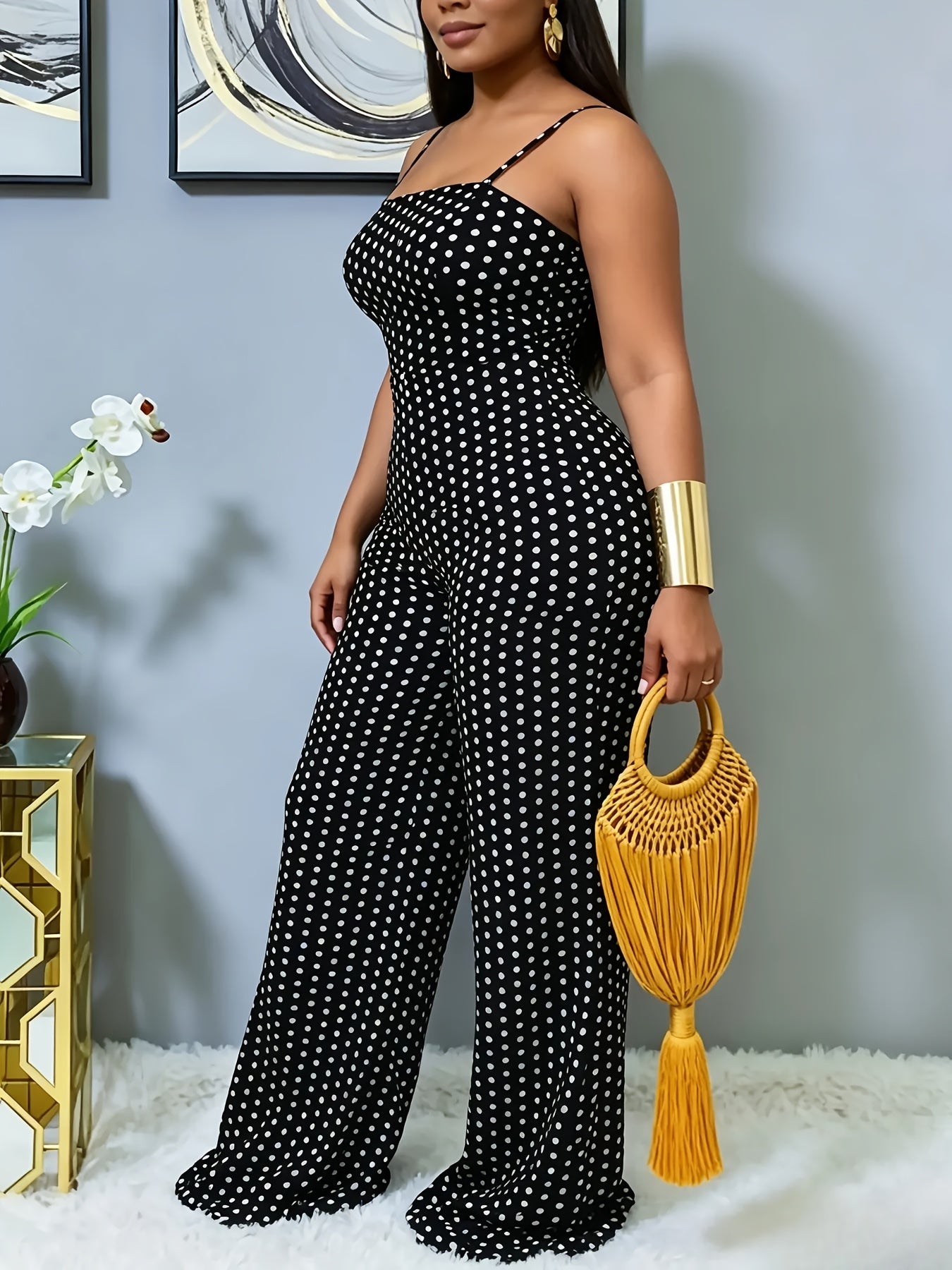 Summer Women'S Polka Dot Print Strapless Jumpsuit