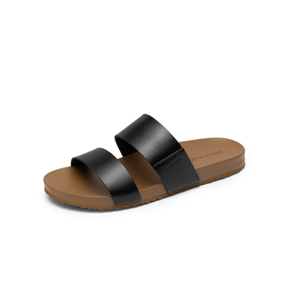 Women's Open Toe Slides Sandals Comfortable Support Footbed Two Strap Slip-on Fashion Casual Beach Vacation Lightweight Flat Sandals Summer for Women