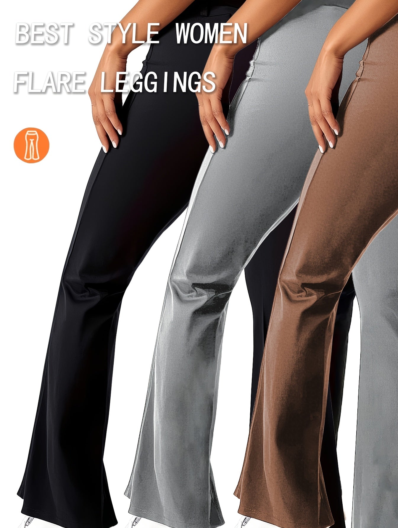 2025 New Style 3-Pack Casual Sports Micro Flare Pants, Fitness Pants, Yoga Pants, High-Waisted And Tummy-Control Flare Trousers for Women. Easily Adapt to Various Occasions! [Today's Special Offer] Buy Gray And Black And Get Brown for Free.