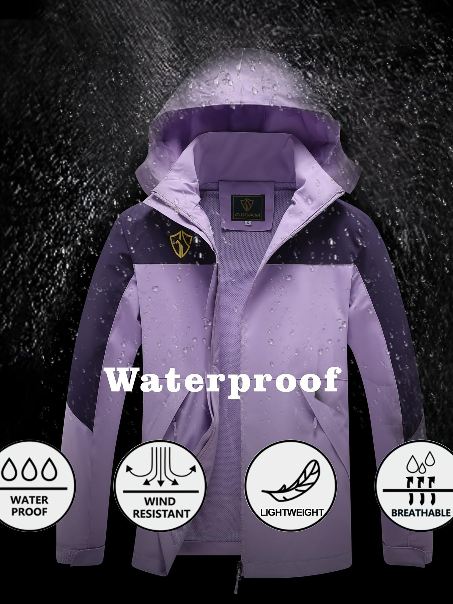 Women's Outdoor Sports Windbreaker, Rain Coat Women, High Quality Jacket Women, Rain Jacket Women, Impermeables Para La Lluvia De Mujer, Lightweight Hooded Mountaineering Suit with Pockets and Detachable Hat.