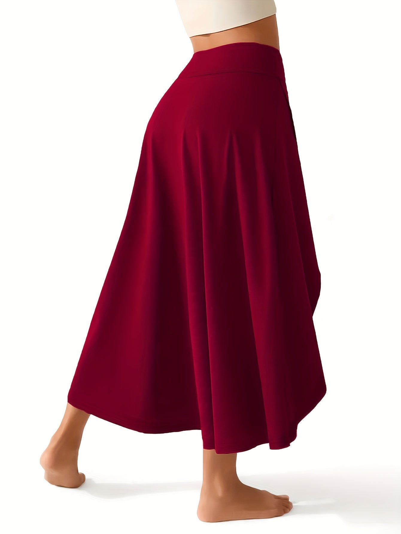 Women's Burgundy Polyester High-Waist Shorts - product view 17
