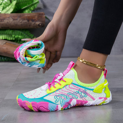 Women's Wide Toe Water Shoes Quick-Dry Anti-Slip Barefoot Sneakers with Wide Toe Box & Sole Suitable for Swimming, Surfing, Yoga, Beach, Camping, Outdoor Training - Lightweight Breathable for -terrain Aquatic Fitness Footwear