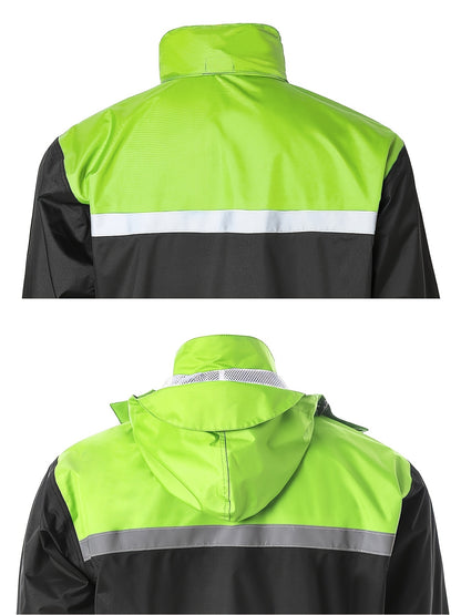 Men's Rain Suit High Visibility Reflective Work Rain Jacket Pants For All Sport Farm Fishing Motorcycle