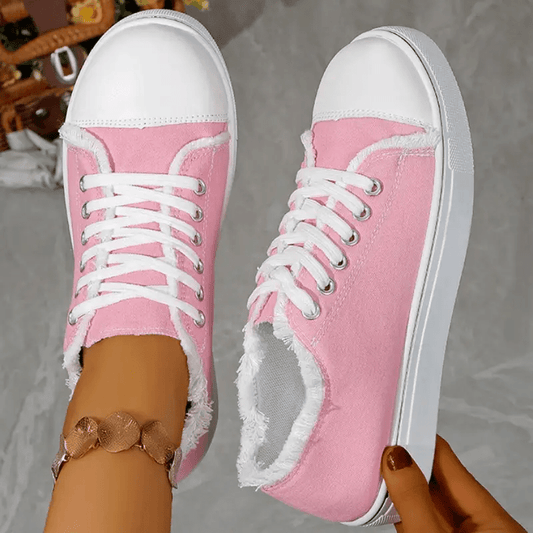 Women'S Lightweight Casual Sneakers- Low-Top Lace-Up Shoes, Soft Fabric Lining And Durable TPU Outsole, Geometric Skull Design, All-Season Comfort, EVA Cushioning Insole, Fabric Upper, European And American Style